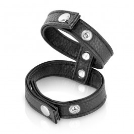 Fetish Tentation Leather Double Cock & Ball Ring