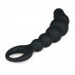 Silicone Beaded Anal Plug - Black