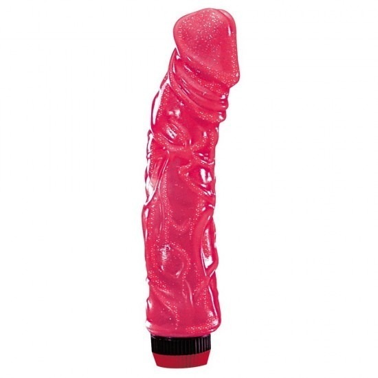 Big Jelly Realistic Dildo Vibrator 9 Inch - Pink