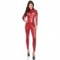 KouCla Wet Look Crotch Zip Catsuit - Red