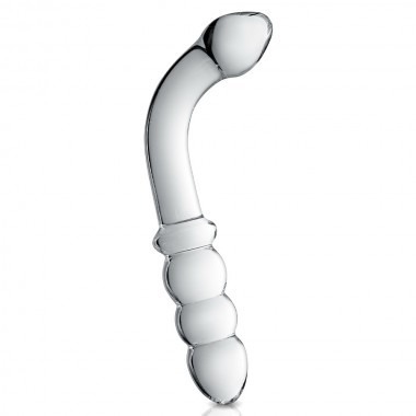 Glossy Toys Beaded Glass Anal Dildo 8.5 Inch - Clear