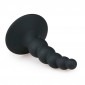 Booty Rocket Beaded Anal Plug With Suction Cup - Black