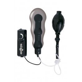 Inflatable Zepplin Vibrating Beaded Anal Dildo 6 Inch