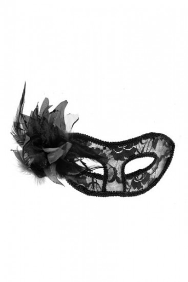La Traviata Venetian Lace Mask With Feathers
