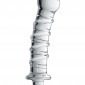 Glossy Toys Curved Glass Spiral Dildo With Handle 9 Inches