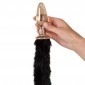 Glass Faux Fur Animal Tail Butt Plug