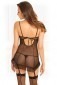 Rene Rofe 2 Piece Mesh Chemise & G-String Set