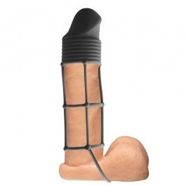 Ribbed Silicone Cock Cage - Black