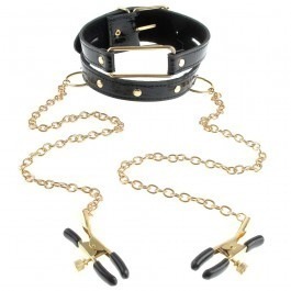 Fetish Fantasy Gold Collar & Nipple Clamps