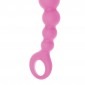 Silicone Caterpill Anal Beads With Finger Loop - Pink