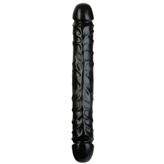 Doc Johnson 12 Inch Veined Double Header Bender Dildo - Black