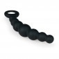 Silicone Beaded Anal Plug - Black