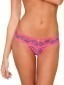 Rene Rofe Crotchless Lace V Thong - Pink