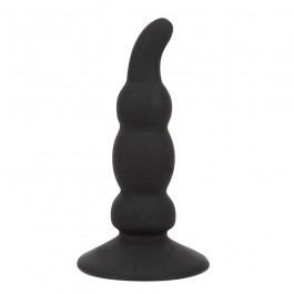 Stumpy Thumpers Beaded Anal Plug With Suction Cup - Black