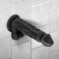 Real Bruce Black Dildo With Balls and Suction Cup 8 Inch