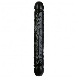 Doc Johnson 12 Inch Veined Double Header Bender Dildo - Black