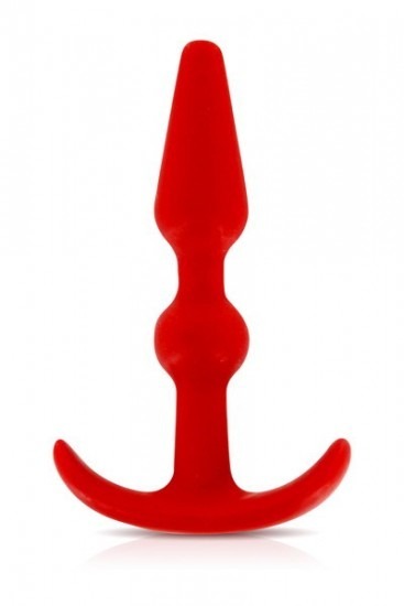 Smiling Beaded Anal Butt Plug - Red
