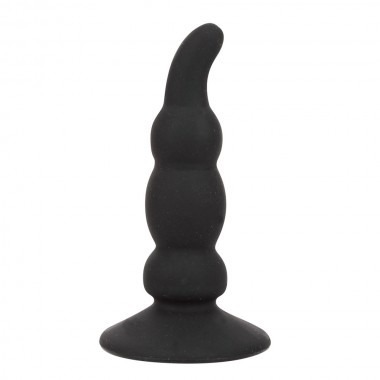 Stumpy Thumpers Beaded Anal Plug With Suction Cup - Black