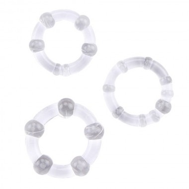 Triple Cock Ring Set (3 Pack) - Clear