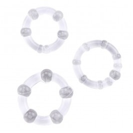 Triple Cock Ring Set (3 Pack) - Clear