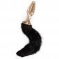 Glass Faux Fur Animal Tail Butt Plug