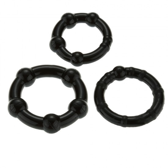 Triple Cock Ring Set (3 Pack) - Black