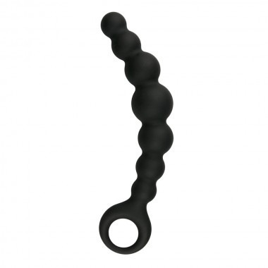 Silicone Beaded Anal Plug - Black