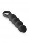 Silicone Ass Cork Anal Beads - Black