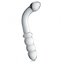 Glossy Toys Beaded Glass Anal Dildo 8.5 Inch - Clear