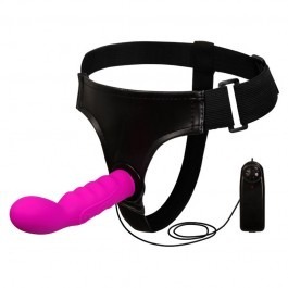 Ultra Harness 6 Inch G-Spot Vibrator Strap On