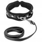 Fetish Tentation Premium Rivet Leather Collar and Lead
