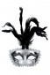 Maskarade Venetian Mask With Feathers - Silver