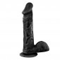 Real Bruce Black Dildo With Balls and Suction Cup 8 Inch