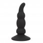 Stumpy Thumpers Beaded Anal Plug With Suction Cup - Black