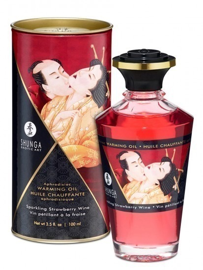 Shunga Aphrodisiac Oil Intimate Kisses Strawberry 100ml