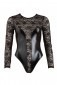 Cottelli Collection Lace Wetlook Bodysuit - Black