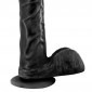 Real Bruce Black Dildo With Balls and Suction Cup 8 Inch