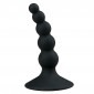 Booty Rocket Beaded Anal Plug With Suction Cup - Black