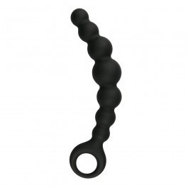 Silicone Beaded Anal Plug - Black