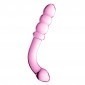 Glossy Toys Beaded Glass Anal Dildo 8.5 Inch - Pink