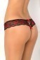 Rene Rofe Crotchless Lace Thong With Bows - Red