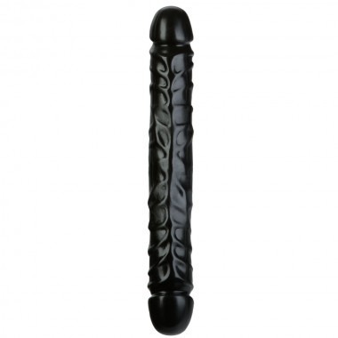 Doc Johnson 12 Inch Veined Double Header Bender Dildo - Black