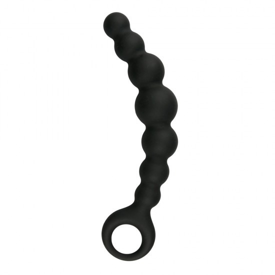Silicone Beaded Anal Plug - Black