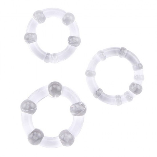 Triple Cock Ring Set (3 Pack) - Clear