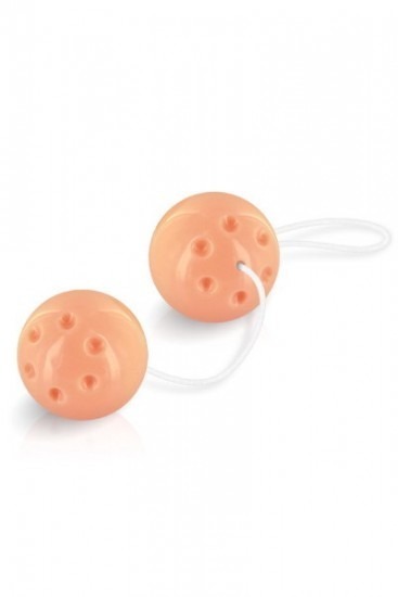 Soft Latex Vibratone Duo Ben Wa Balls - Nude