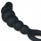 Silicone Beaded Anal Plug - Black