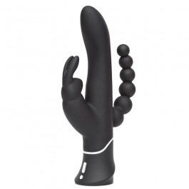 Happy Rabbit Triple Curve Black Vibrator - Black