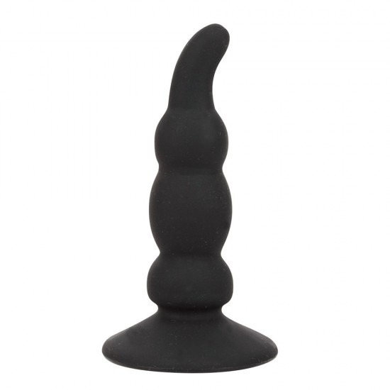Stumpy Thumpers Beaded Anal Plug With Suction Cup - Black